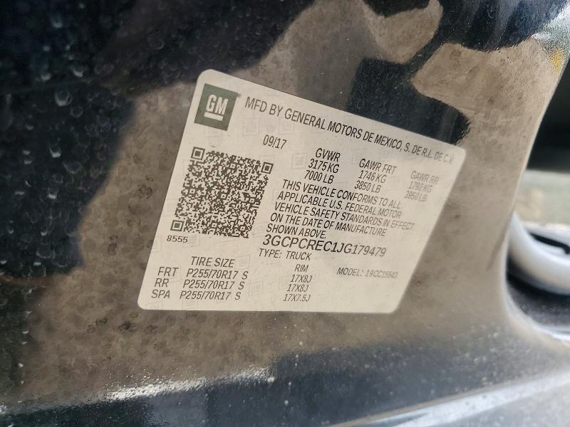 Aukcja sprzedaży 2018 Chevrolet Silverado, vin: 3GCPCREC1JG179479, numer aukcji: 50347176