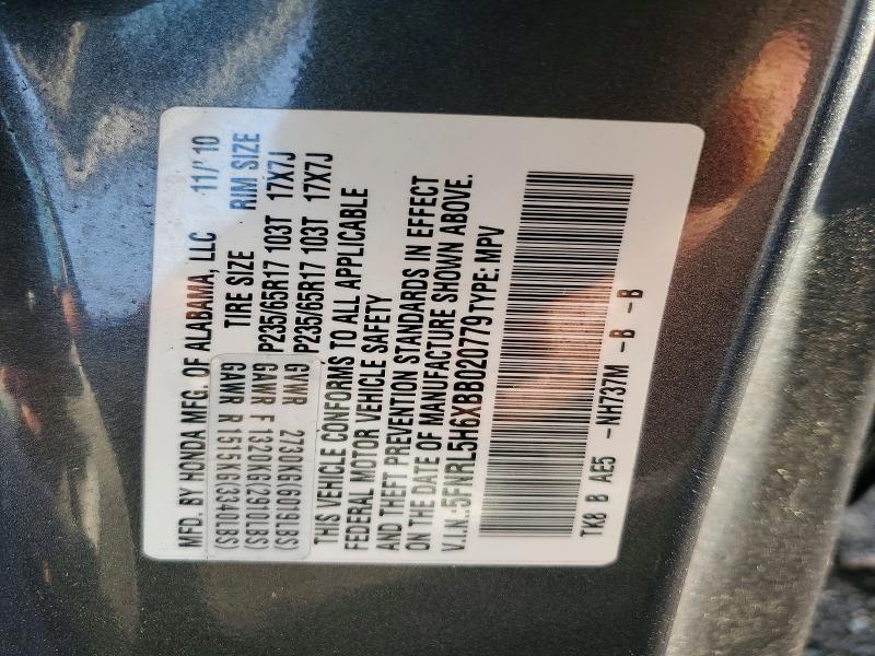 Aukcja sprzedaży 2011 Honda Odyssey, vin: 5FNRL5H6XBB020779, numer aukcji: 49957706