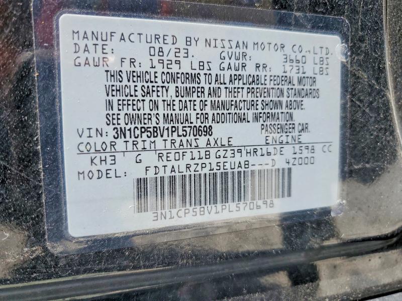48917496 :رقم المزاد ، 3N1CP5BV1PL570698 vin ، 2023 Nissan Kicks مزاد بيع