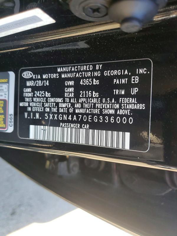 51159606 :رقم المزاد ، 5XXGN4A70EG336000 vin ، 2014 Kia Optima مزاد بيع