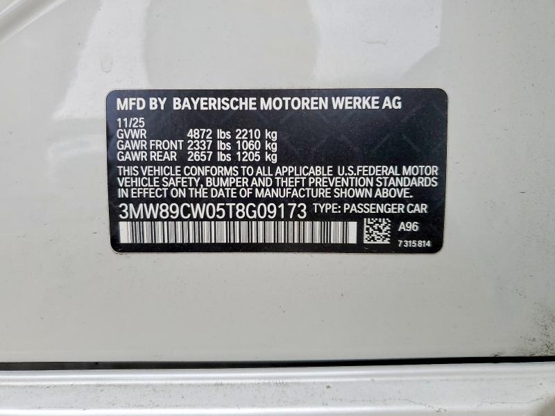Aukcja sprzedaży 2026 Bmw 330xi, vin: 3MW89CW05T8G09173, numer aukcji: 50003556