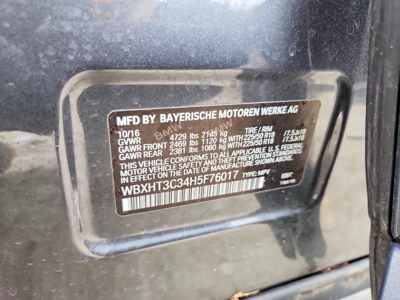 Aukcja sprzedaży 2017 Bmw X1, vin: WBXHT3C34H5F76017, numer aukcji: 50191256