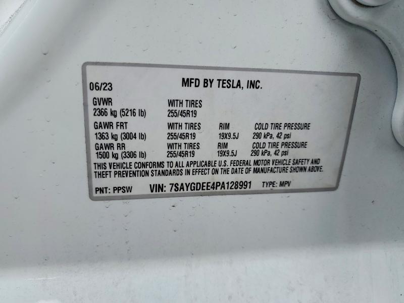 48630336 :رقم المزاد ، 7SAYGDEE4PA128991 vin ، 2023 Tesla Model Y مزاد بيع