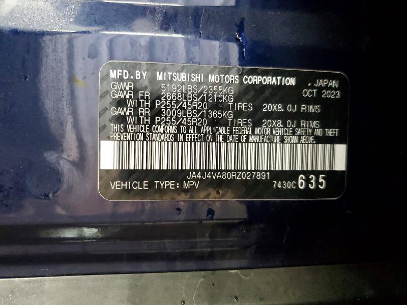 Aukcja sprzedaży 2024 Mitsubishi Outlander, vin: JA4J4VA80RZ027891, numer aukcji: 49604866