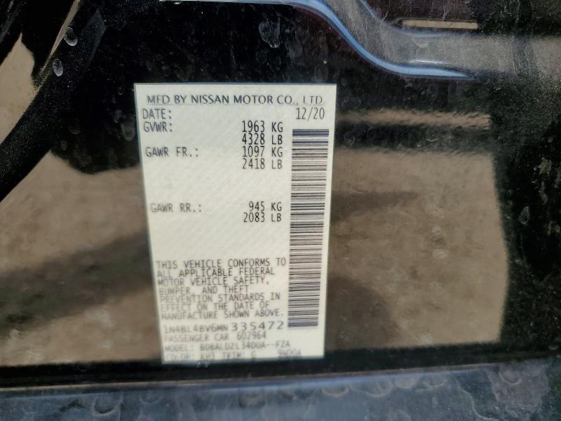 Продаж на аукціоні авто 2021 Nissan Altima, vin: 1N4BL4BV6MN335472, номер лоту: 47713976