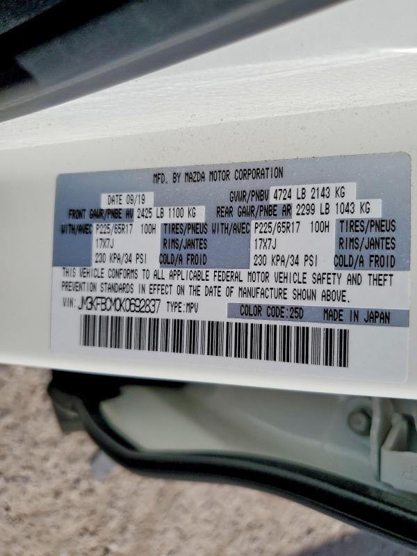 49931866 :رقم المزاد ، JM3KFBCM0K0692837 vin ، 2019 Mazda Cx-5 مزاد بيع