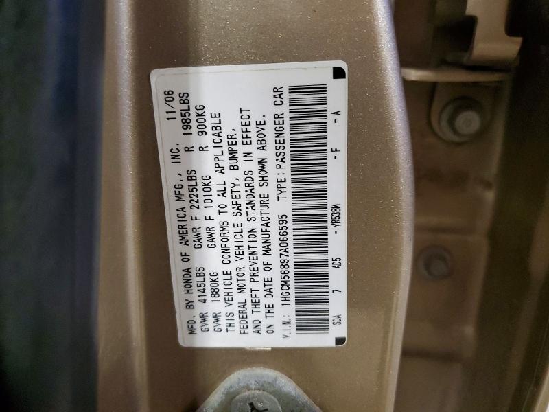 Продажа на аукционе авто 2007 Honda Accord, vin: 1HGCM56897A066595, номер лота: 49407626