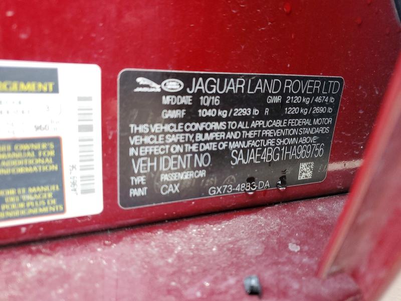 49593376 :رقم المزاد ، SAJAE4BG1HA969756 vin ، 2017 Jaguar Xe مزاد بيع