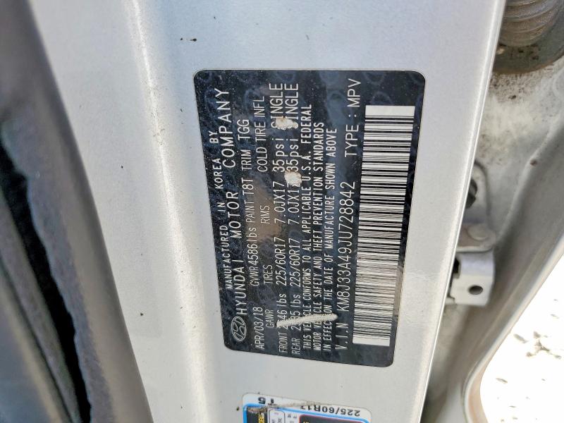 Aukcja sprzedaży 2018 Hyundai Tucson, vin: KM8J33A49JU728842, numer aukcji: 49644506