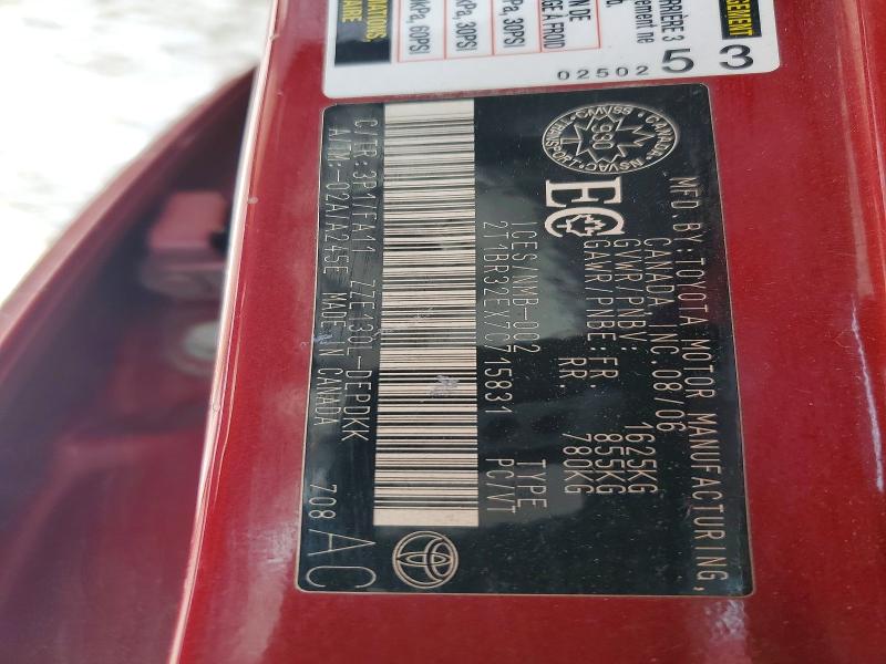 Aukcja sprzedaży 2007 Toyota Corolla, vin: 2T1BR32EX7C715831, numer aukcji: 46492826