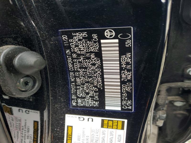 Продажа на аукционе авто 2021 Toyota Prius Prime, vin: JTDKAMFP0M3175807, номер лота: 51947226