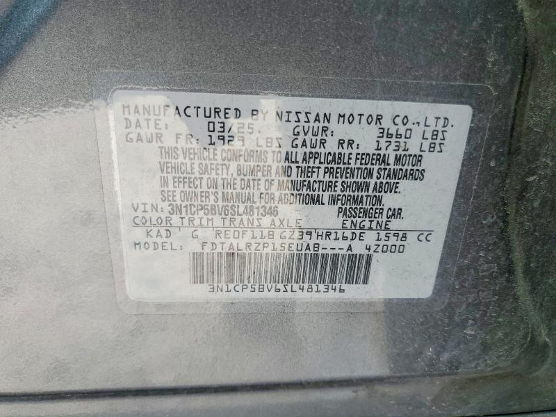 51831416 :رقم المزاد ، 3N1CP5BV6SL481346 vin ، 2025 Nissan Kicks Play مزاد بيع
