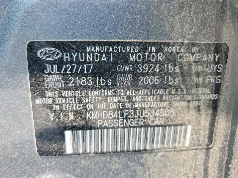 Продаж на аукціоні авто 2018 Hyundai Elantra, vin: KMHD84LF3JU534505, номер лоту: 51442216