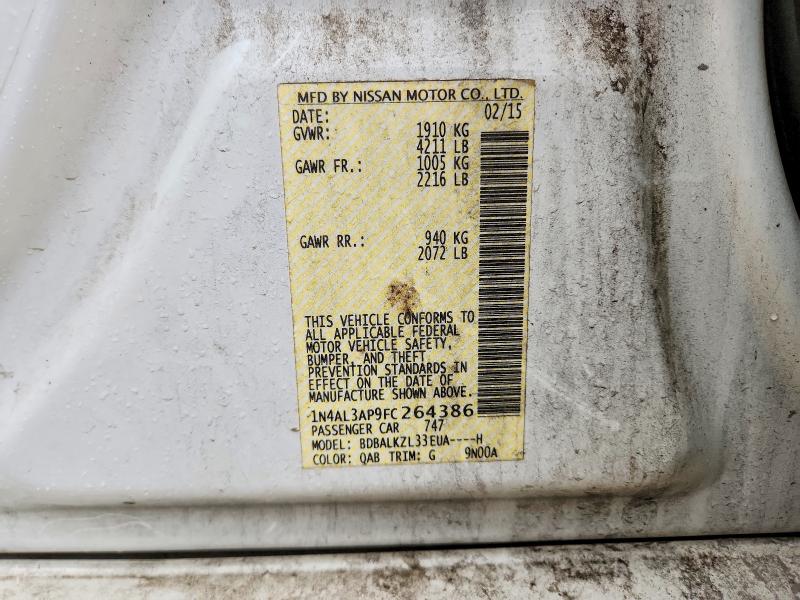 50513186 :رقم المزاد ، 1N4AL3AP9FC264386 vin ، 2015 Nissan Altima مزاد بيع