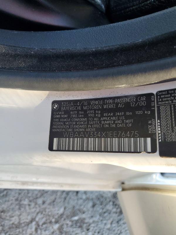Продажа на аукционе авто 2001 Bmw 325, vin: WBAAV334X1EE76475, номер лота: 49921026