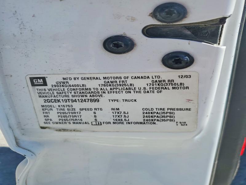 Продажа на аукционе авто 2004 Chevrolet Silverado, vin: 2GCEK19T941247899, номер лота: 49866346