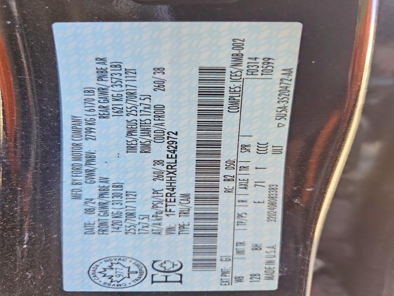 Продажа на аукционе авто 2024 Ford Ranger, vin: 1FTER4HHXRLE42972, номер лота: 51182566