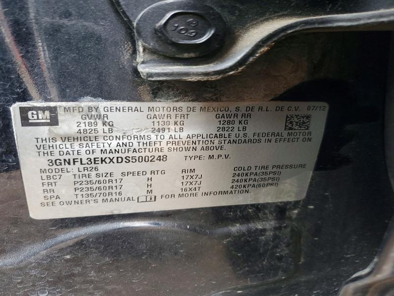 50158076 :رقم المزاد ، 3GNFL3EKXDS500248 vin ، 2013 Chevrolet Captiva مزاد بيع