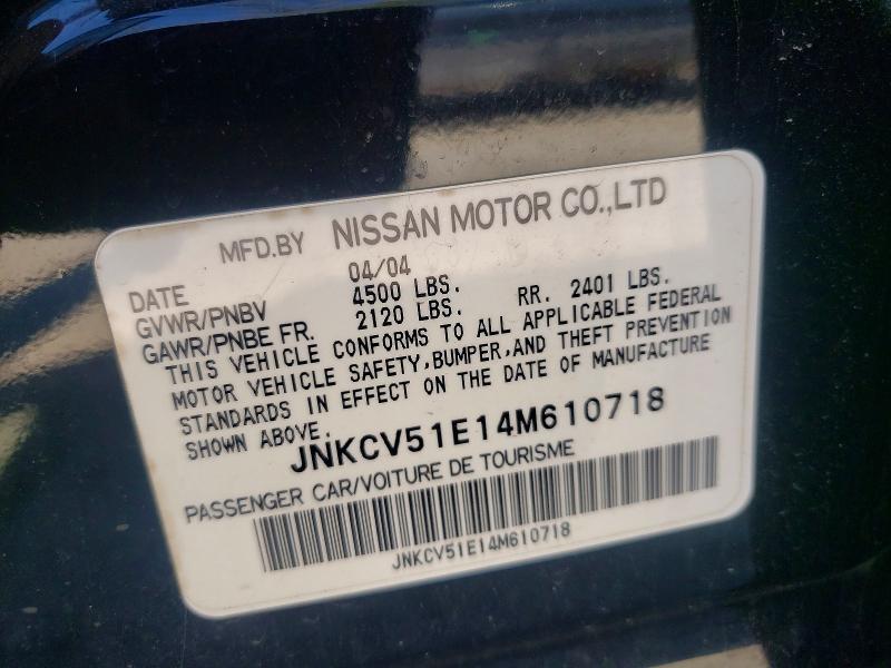 Aukcja sprzedaży 2004 Infiniti G35, vin: JNKCV51E14M610718, numer aukcji: 48934336