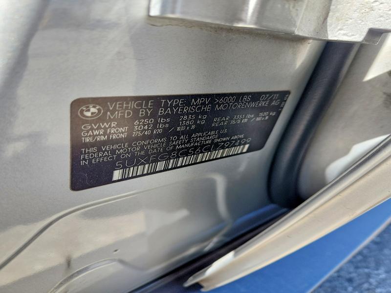 2012 Bmw X6 მანქანა იყიდება აუქციონზე, vin: 5UXFG8C56CLZ97499, აუქციონის ნომერი: 50893186