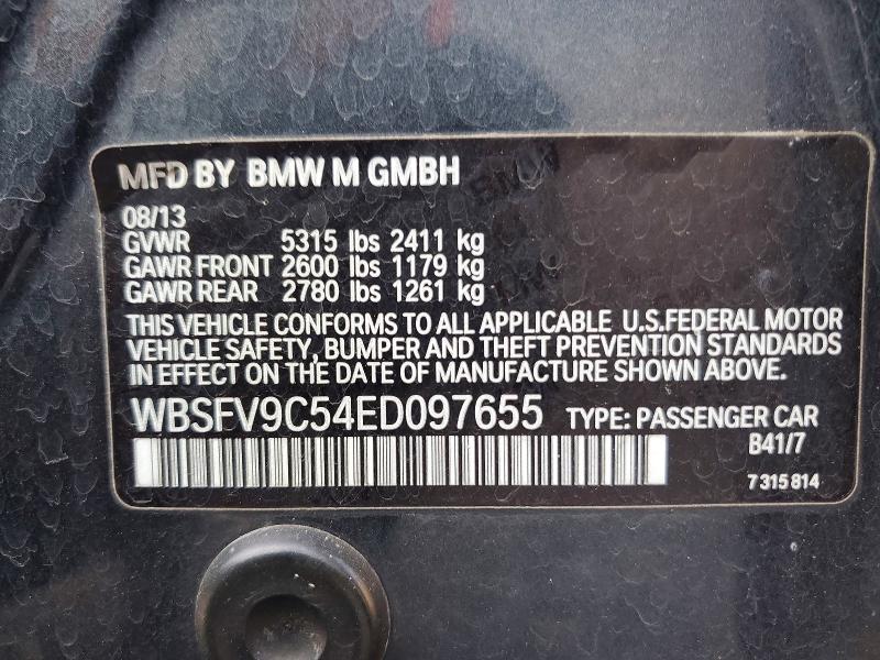 51099626 :رقم المزاد ، WBSFV9C54ED097655 vin ، 2014 Bmw M5 مزاد بيع