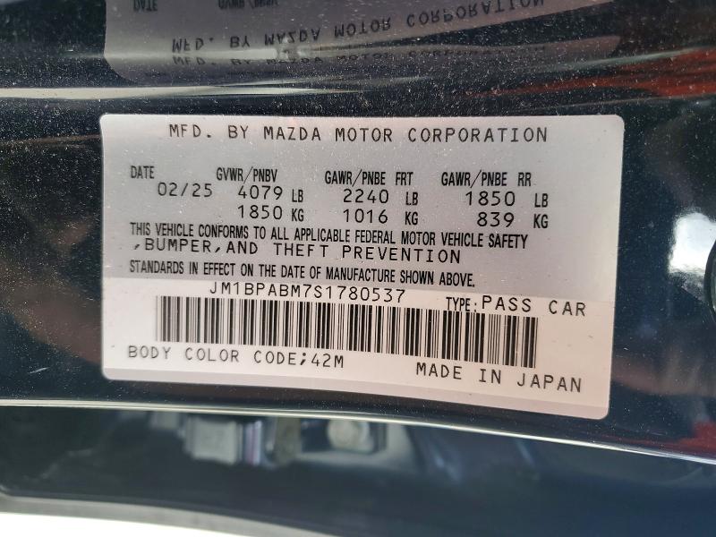 Aukcja sprzedaży 2025 Mazda 3, vin: JM1BPABM7S1780537, numer aukcji: 51357706