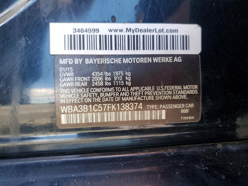 Продажа на аукционе авто 2015 Bmw 320, vin: WBA3B1C57FK138374, номер лота: 49661056