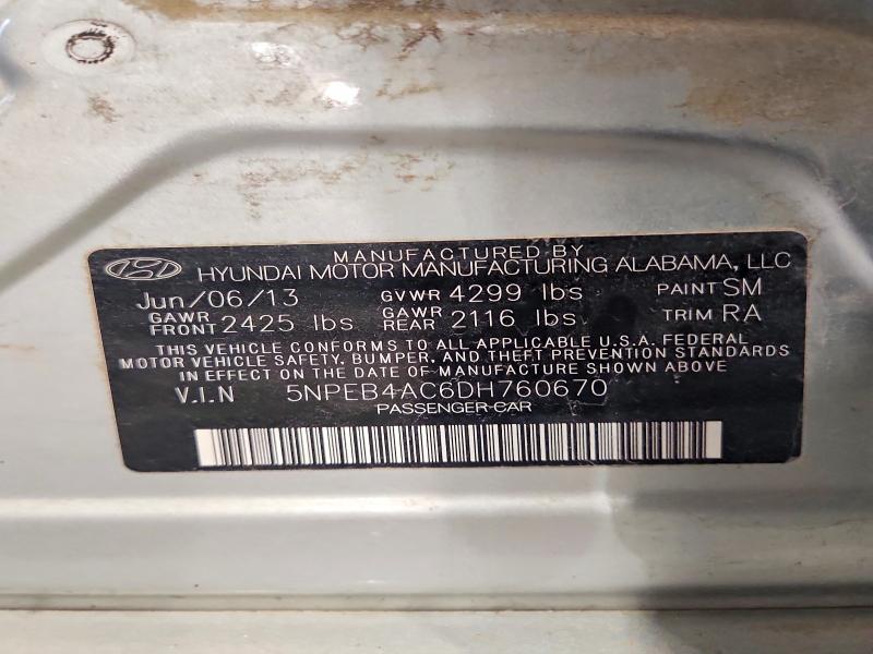 Продажа на аукционе авто 2013 Hyundai Sonata, vin: 5NPEB4AC6DH760670, номер лота: 50714396