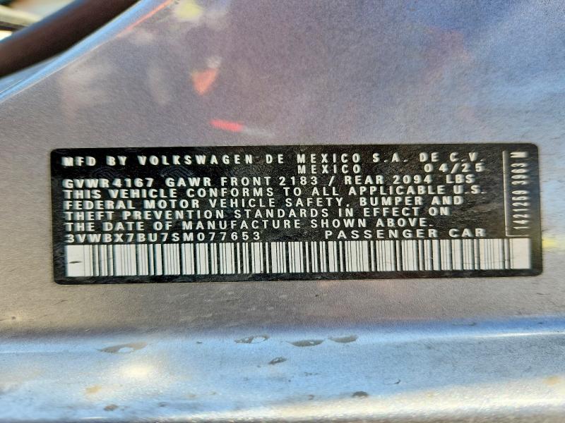 Продаж на аукціоні авто 2025 Volkswagen Jetta, vin: 3VWBX7BU7SM077653, номер лоту: 48914136