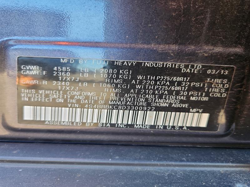Продажа на аукционе авто 2013 Subaru Outback, vin: 4S4BRBKC8D3300922, номер лота: 51264016