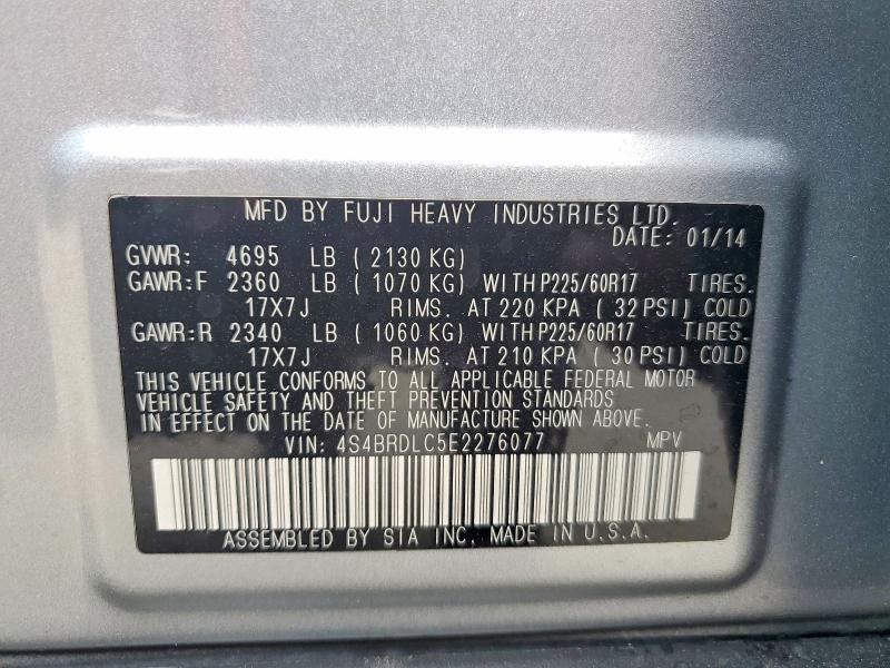 Продаж на аукціоні авто 2014 Subaru Outback, vin: 4S4BRDLC5E2276077, номер лоту: 50913356