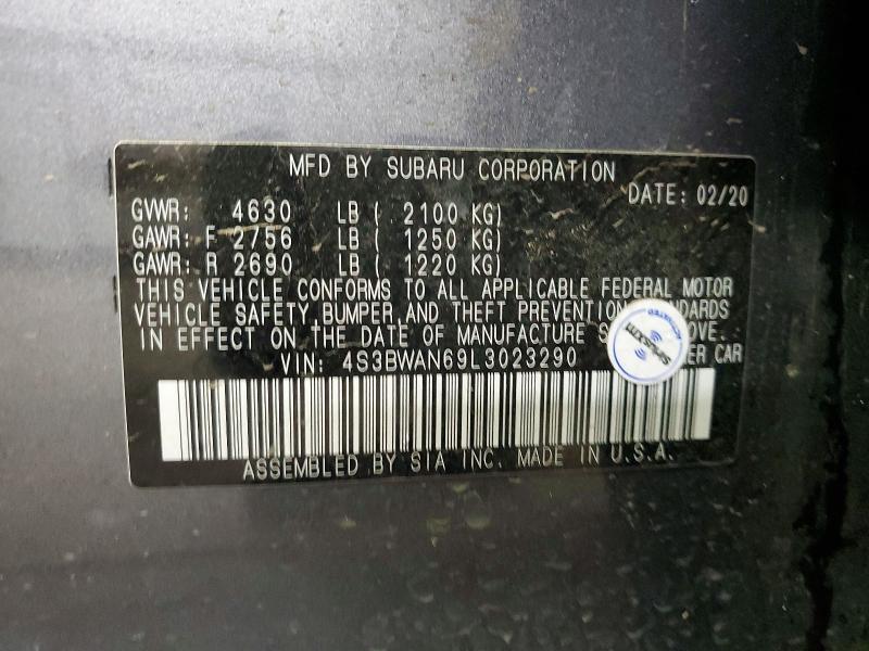 Aukcja sprzedaży 2020 Subaru Legacy, vin: 4S3BWAN69L3023290, numer aukcji: 48069596