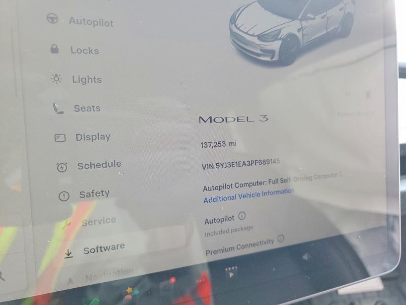 49299696 :رقم المزاد ، 5YJ3E1EA3PF689145 vin ، 2023 Tesla Model 3 مزاد بيع