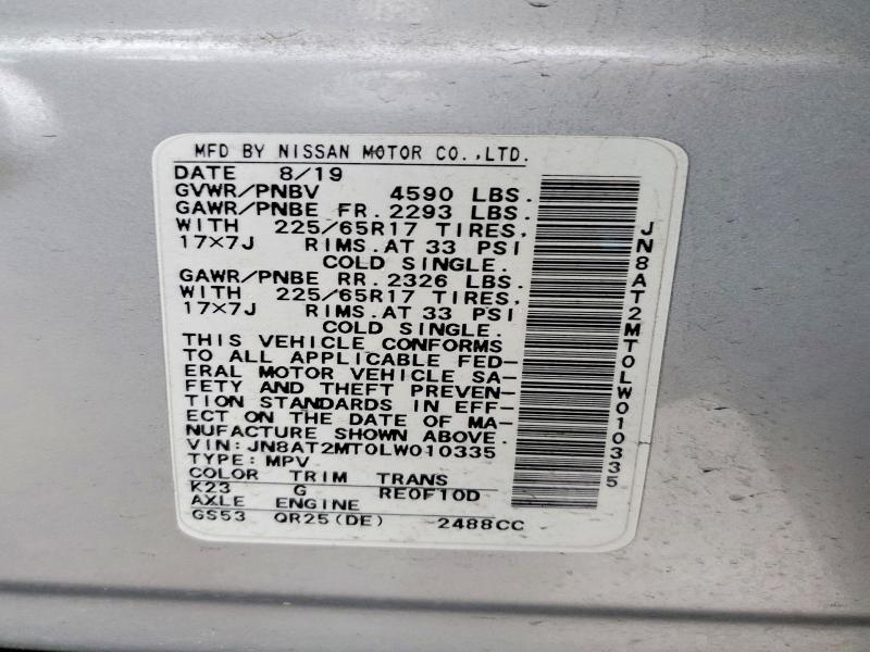 Продажа на аукционе авто 2020 Nissan Rogue, vin: JN8AT2MT0LW010335, номер лота: 51513766