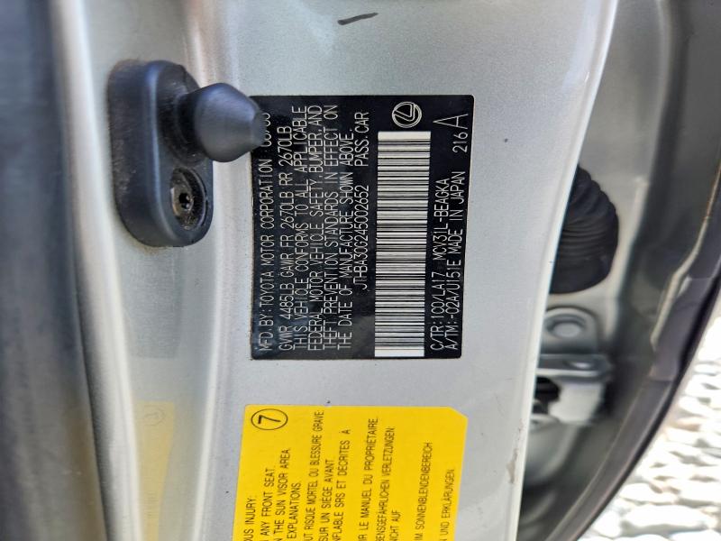 Aukcja sprzedaży 2004 Lexus Es 330, vin: JTHBA30G245002652, numer aukcji: 48164206