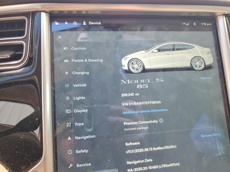 Продаж на аукціоні авто 2014 Tesla Model S, vin: 5YJSA1H17EFP46124, номер лоту: 50180496