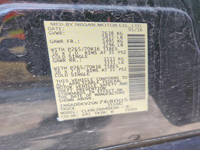 Aukcja sprzedaży 2016 Nissan Frontier, vin: 1N6AD0EV2GN768005, numer aukcji: 49237946
