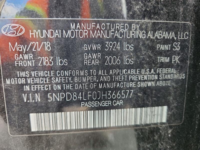 Продажа на аукционе авто 2018 Hyundai Elantra, vin: 5NPD84LF0JH366577, номер лота: 48353636