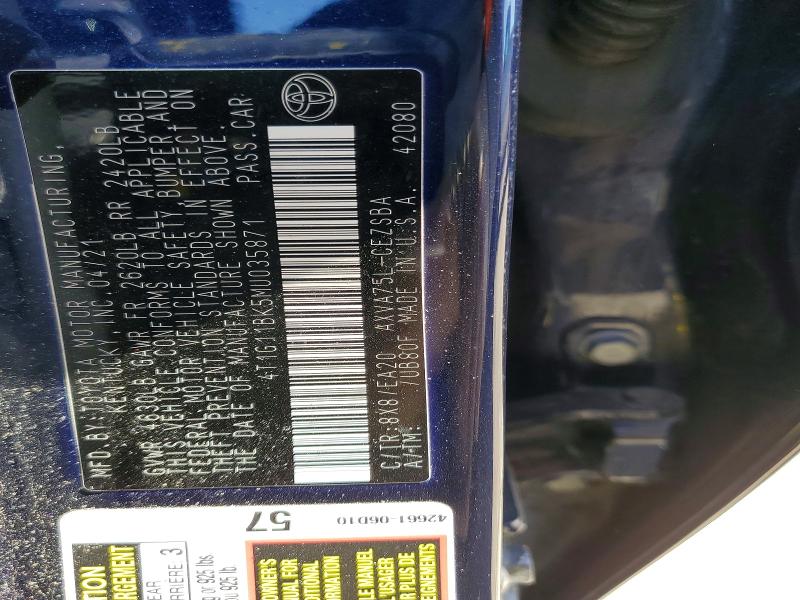 49914416 :رقم المزاد ، 4T1G11BK5MU035871 vin ، 2021 Toyota Camry مزاد بيع
