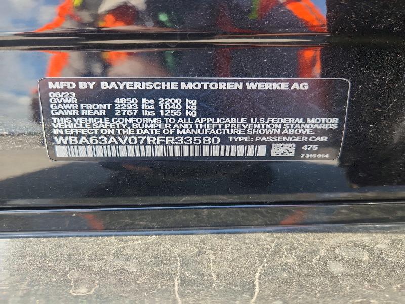 Auction sale of the 2024 Bmw 430i, vin: WBA63AV07RFR33580, lot number: 50965886