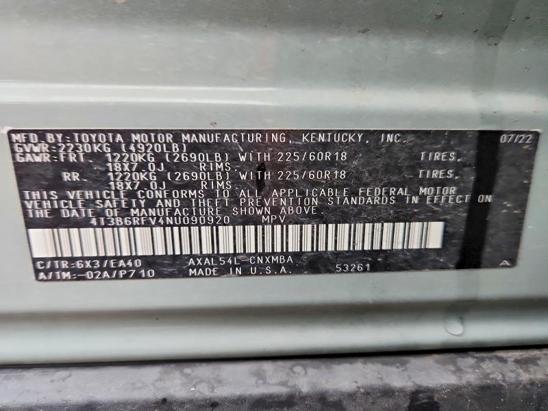 Продажа на аукционе авто 2022 Toyota Rav4, vin: 4T3B6RFV4NU090920, номер лота: 50248576