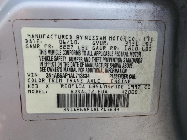 50712326 :رقم المزاد ، 3N1AB6AP1AL713834 vin ، 2010 Nissan Sentra مزاد بيع