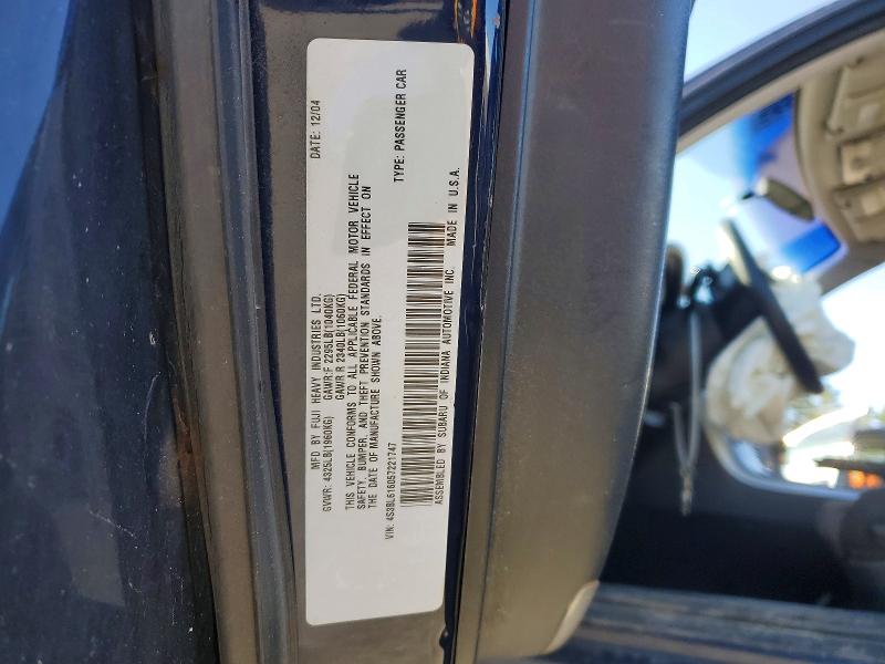 Aukcja sprzedaży 2005 Subaru Legacy, vin: 4S3BL616057221747, numer aukcji: 50886596
