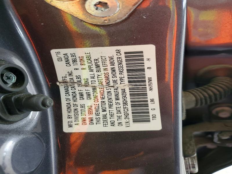 Aukcja sprzedaży 2016 Honda Civic, vin: 2HGFC2F58GH543944, numer aukcji: 51896686
