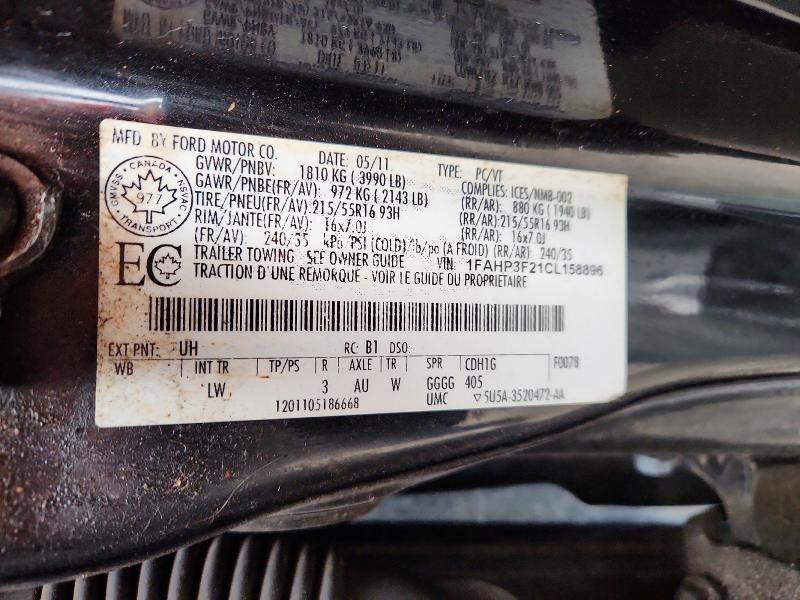 Auction sale of the 2012 Ford Focus, vin: 1FAHP3F21CL158896, lot number: 47808376