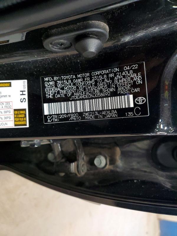 48960296 :رقم المزاد ، JTDEAMDE0NJ058692 vin ، 2022 Toyota Corolla Hybrid مزاد بيع