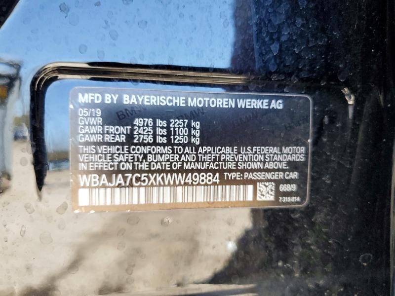 Aukcja sprzedaży 2019 Bmw 530, vin: WBAJA7C5XKWW49884, numer aukcji: 51413806