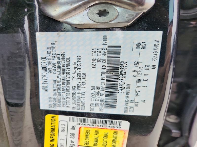 Auction sale of the 2015 Ford Fusion, vin: 3FA6P0H75FR248959, lot number: 51517866