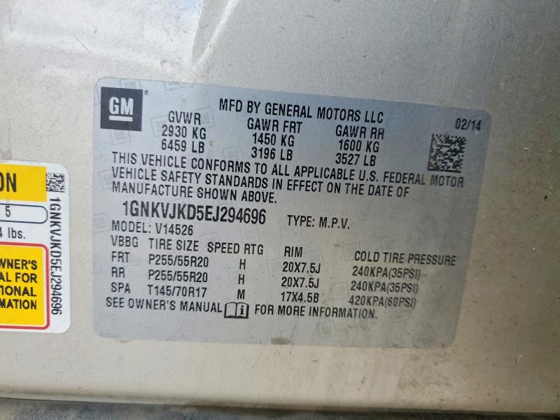 Продаж на аукціоні авто 2014 Chevrolet Traverse, vin: 1GNKVJKD5EJ294696, номер лоту: 49263206