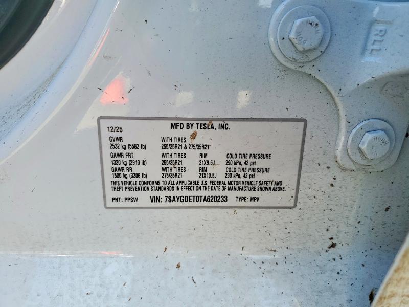 50664106 :رقم المزاد ، 7SAYGDET0TA620233 vin ، 2026 Tesla Model Y مزاد بيع